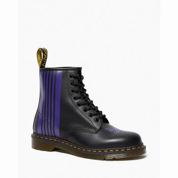 Dr Martens 1460 Needles Kožené Lace Up - Cierne/ Fialove Cizmy Panske, D014SK